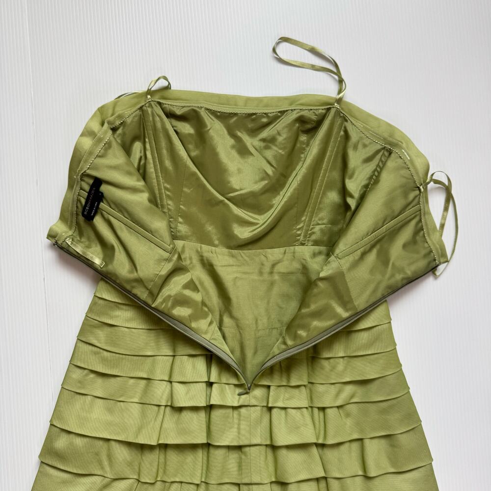 BCBGMAXAZRIA Silk Organza Tiered Bandage Dress Green Women’s 4 Garden Easter - Picture 5 of 16